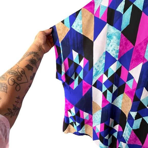 5 for $40 SALE! Lane Bryant Colorful Vneck Zip  Split Back Tunic size 24 - Picture 6 of 10